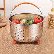 6L Stainless Steel Steamer Basket for Vegetables Seafood Dumplings Kitchen Use