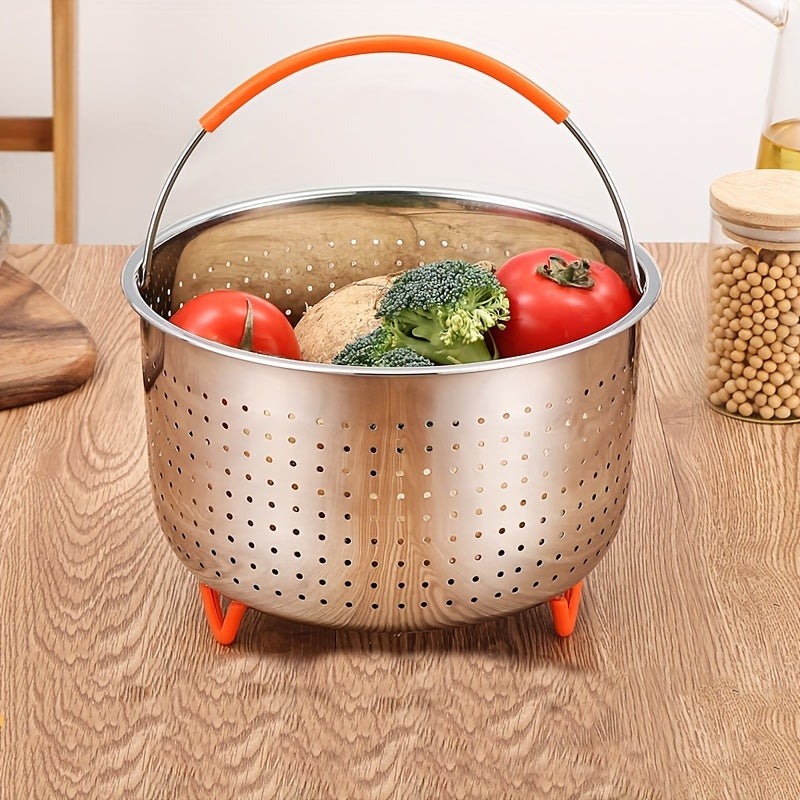 Cesta de vapor de acero inoxidable de 6L para verduras, mariscos, dumplings, uso en cocina