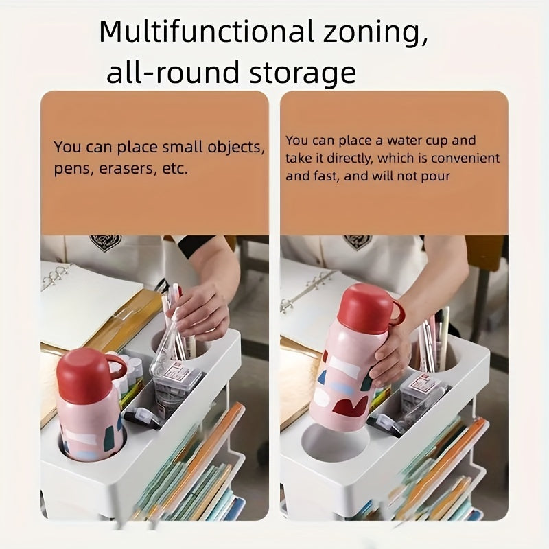 Minimalist Plastic Bookshelf on Wheels for Organizing Books and Clutter