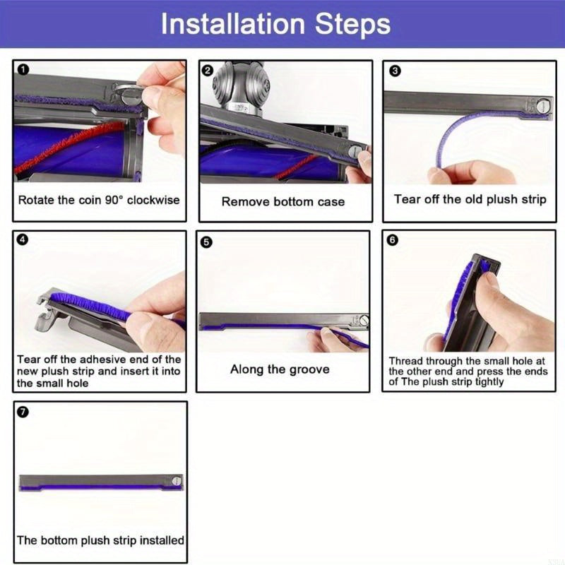 Set of 3 Soft Bristle Vacuum Cleaner Brush Attachments for Dyson V6 V7 V8 V10 V11