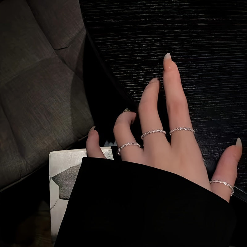 Women's Silver Ring With Sparkling Stone Elegant Jewelry