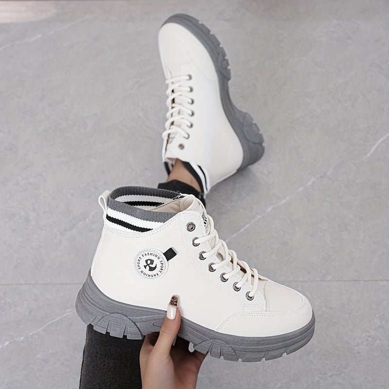 Zapatos casuales de caña alta a la moda para mujer, antideslizantes, botas de tendencia