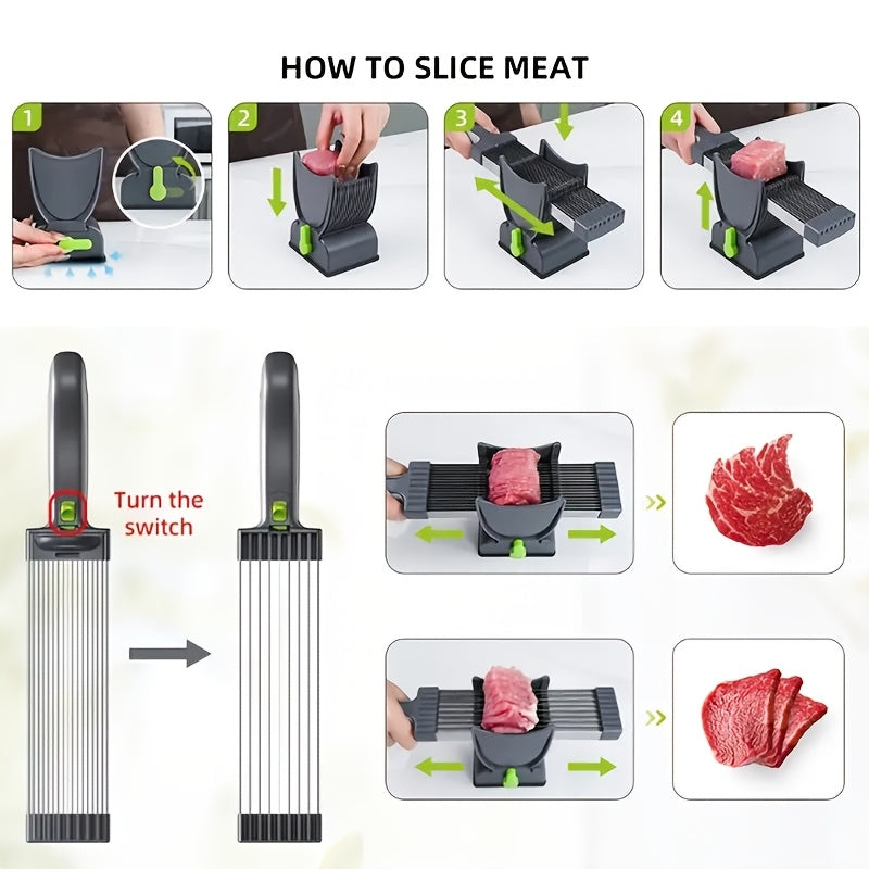 Stainless steel meat vegetable cutter quick slicing easy cleaning multifunctional kitchen