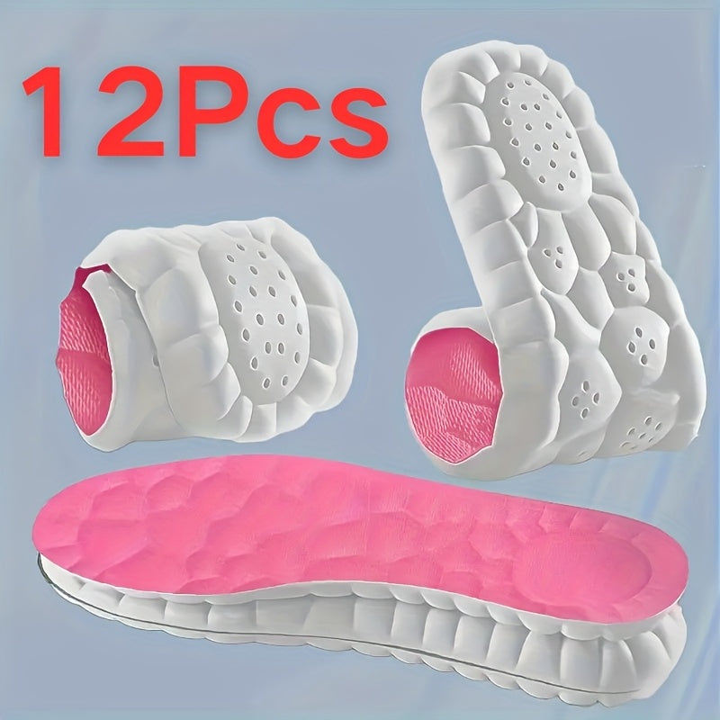 Unisex Breathable Elastic Insoles 12 Pairs Lightweight Comfortable