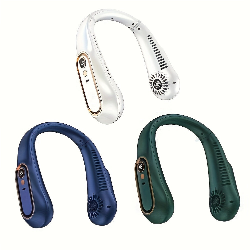 Women’s Summer Neck Fan Rechargeable USB Portable Lightweight Digital Display