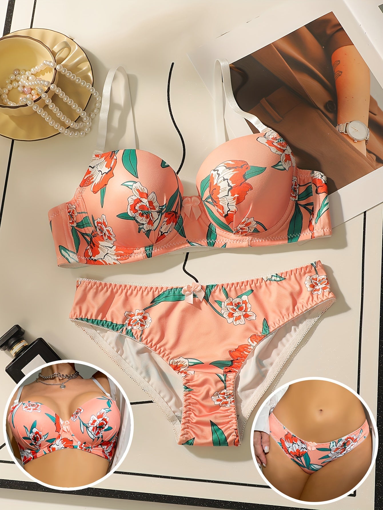 Women's Underwear Set Adjustable Thick and Thin Sensation Small Breast Bra Set