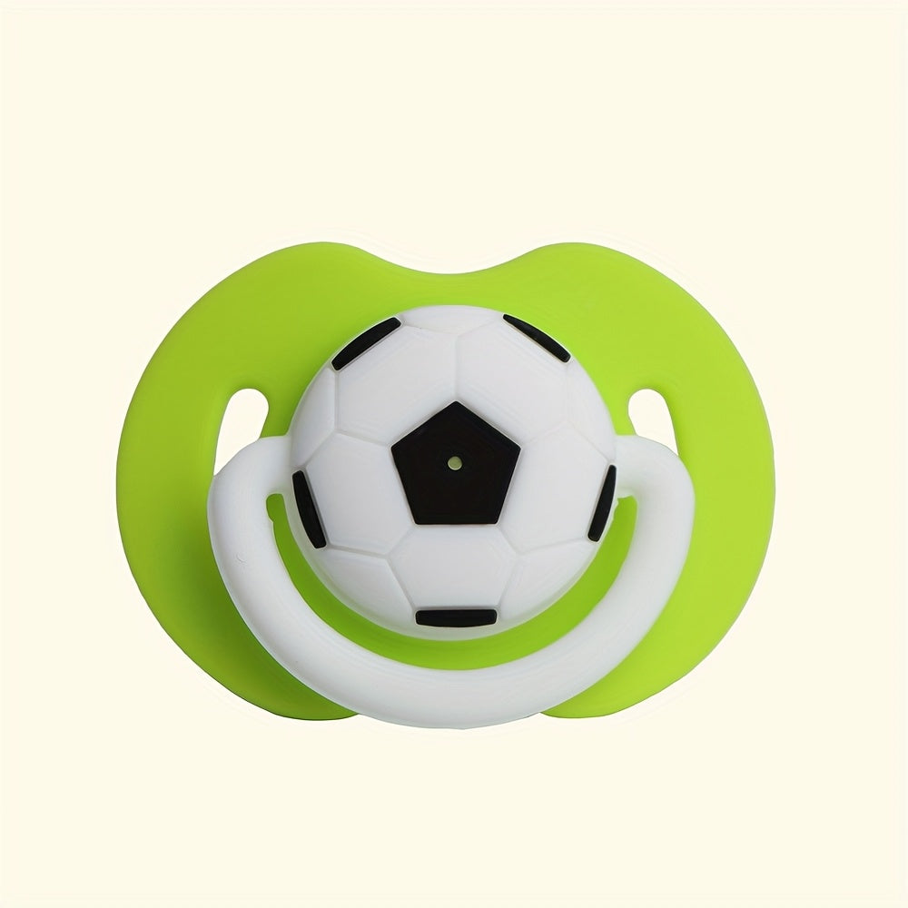Silicone Soccer Ball Pacifier for Babies 0-6 Months, Washable, Gentle on Teeth in Red Blue Green Pink