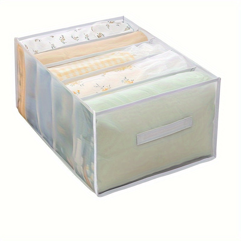 Foldable Mesh Clothes Storage Box with Lid for Closet Organization