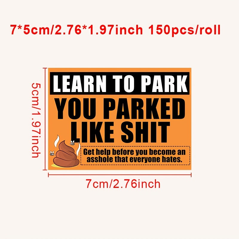 150 dona Avtomobil to'xtash qoidalarini buzish uchun yopishtiriladigan mato qog'oz ogohlantirish yorliqlari 7x5cm