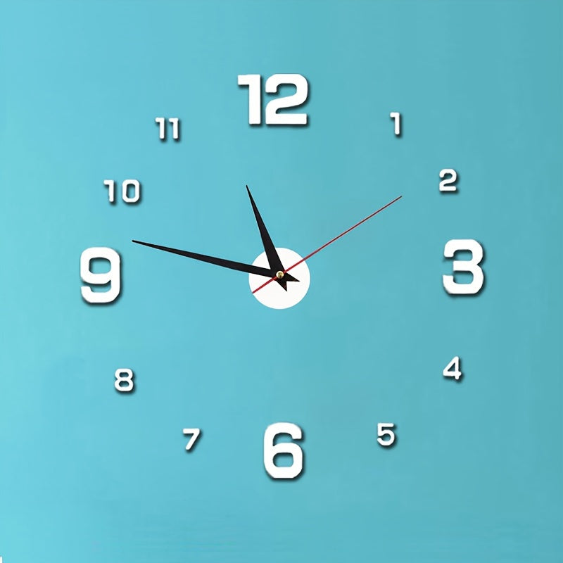 Digital European Style Luminous Wall Clock for Study and Living Room Silent Punch-Free