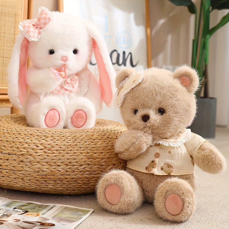45cm Kawaii Rabbit Plush Toy Teddy Bear Soft Stuffed Animal for Home Decor and Gifts