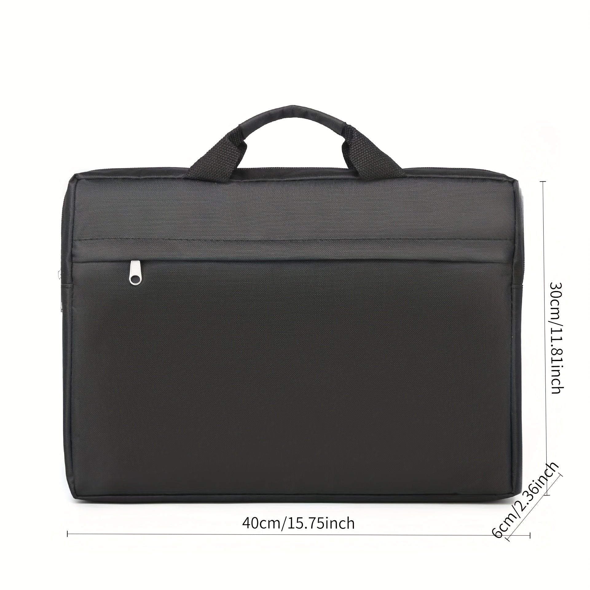 Black Polyester Laptop Tote Bag for Work Shopping and Gifts