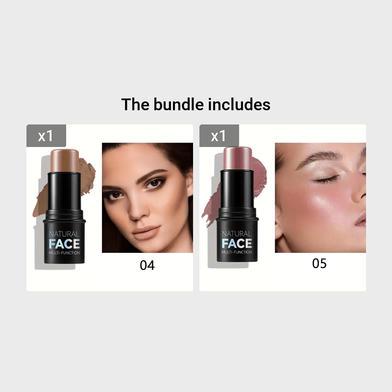 Natural Face Highlighter Stick Multi-Function Cream for Concealer, Blush, Contour