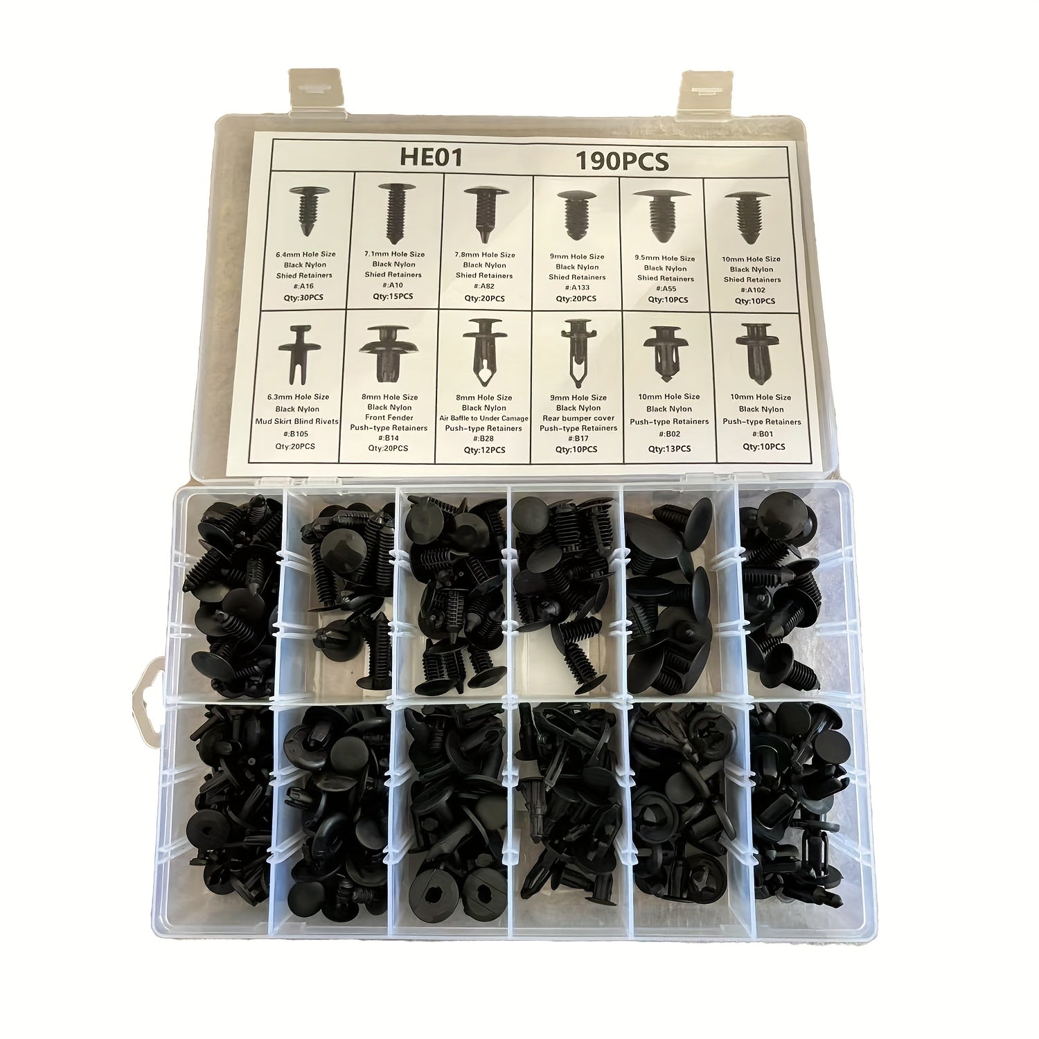 Набор пластиковых клипс для бамперов автомобиля 100/190 шт. авто-кнопки