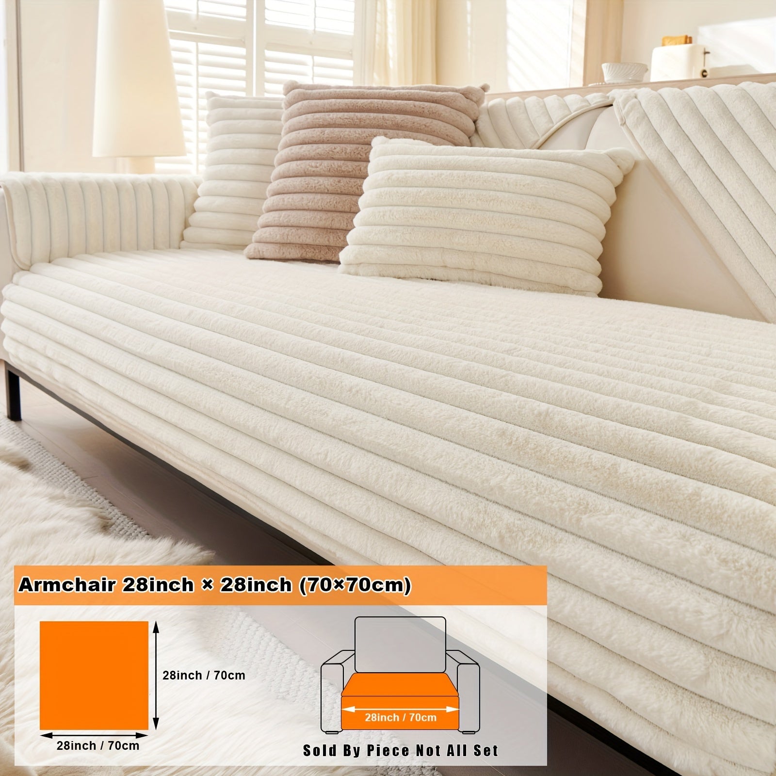 Barcha turdagi divanlar uchun mo'ljallangan, sun'iy quyon junidan tayyorlangan zamonaviy plush divan qoplamasi, mushuk va it egalari uchun iliqlik va himoya ta'minlaydi.