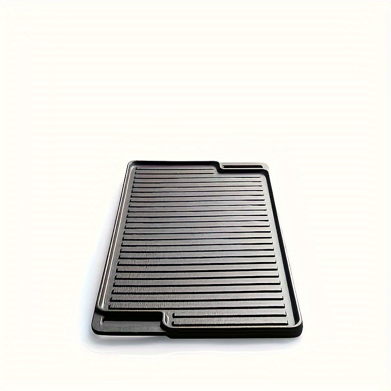 Cast Iron Roasting Pan with Dual Handles, Double-Sided Griddle, Versatile Baking