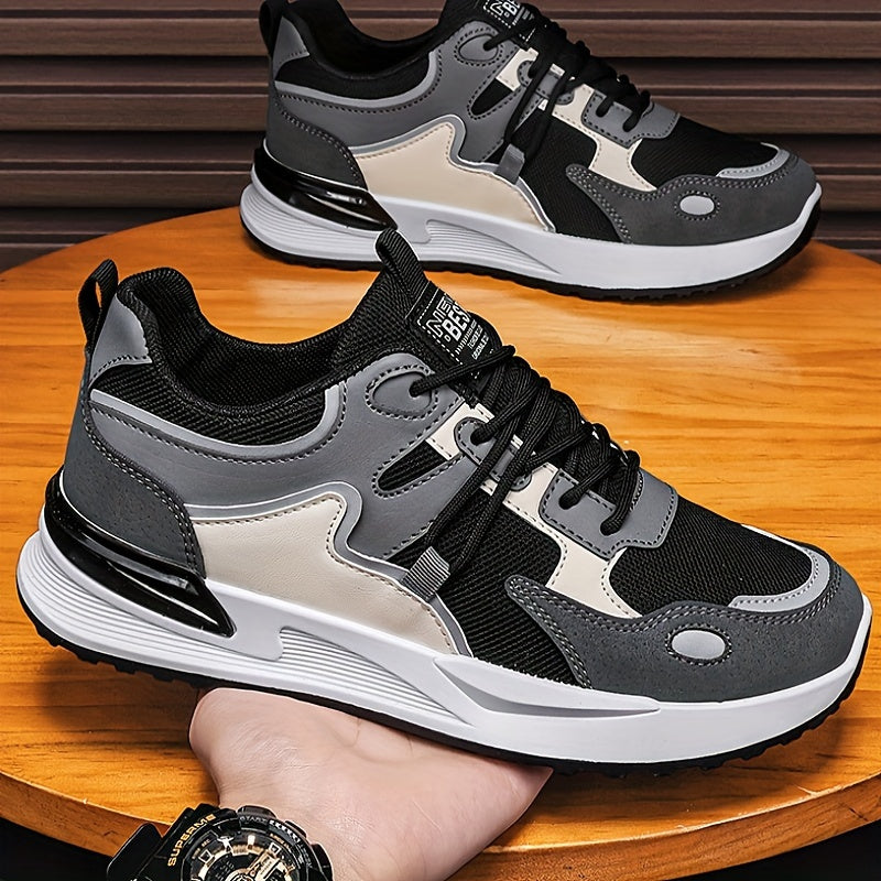 Zapatillas de malla transpirable para hombre blancas y azules con soporte acolchado y suela de PVC duradera