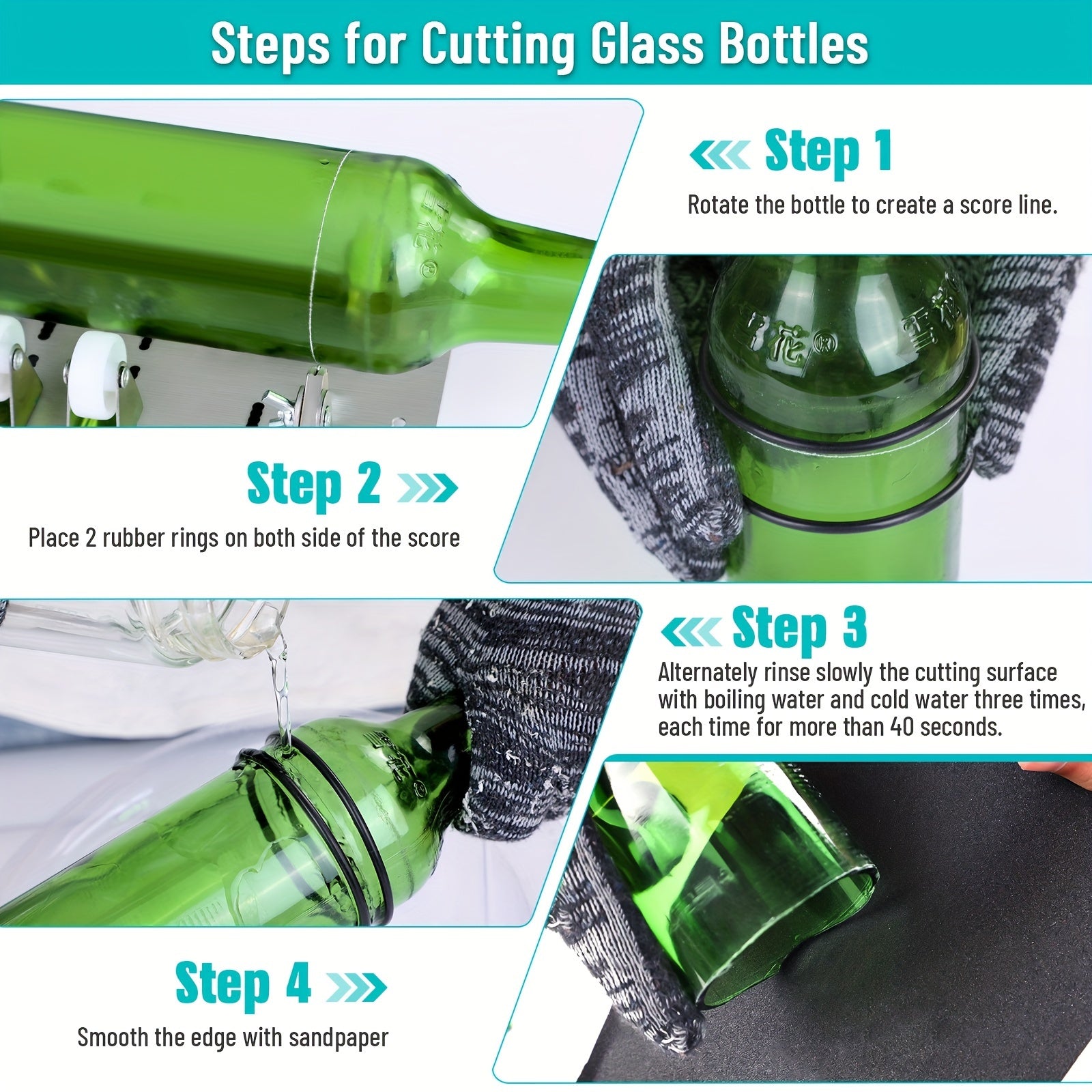 Надежный резак для стеклянных бутылок из нержавеющей стали, легкий DIY открыватель для винных и пивных бутылок для домашнего бара