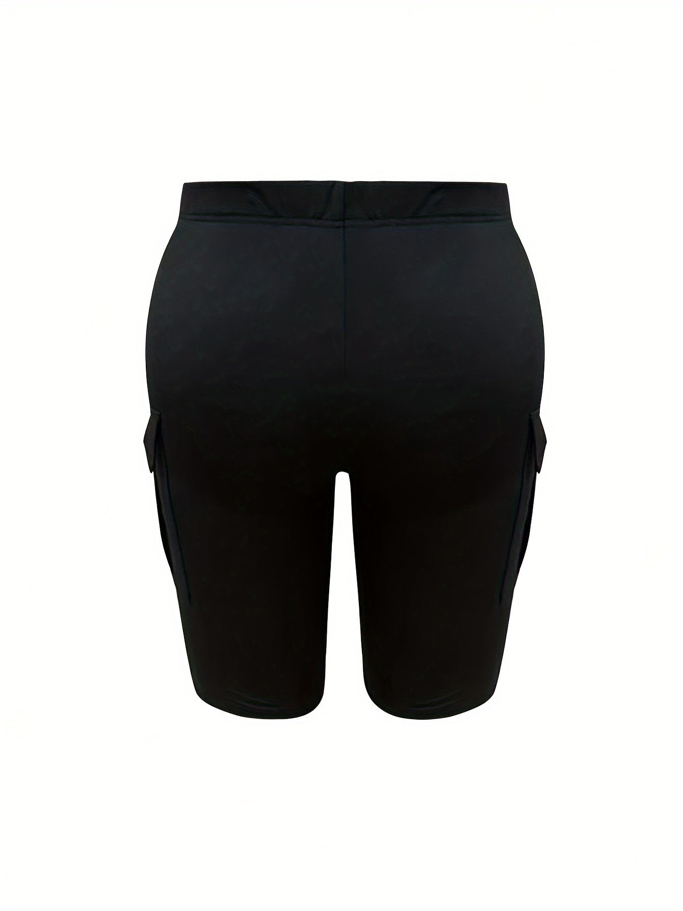 Plus o'lcham ayollar uchun to'liq rangli yuqori belli yengil qopqog'i bo'lgan shortlar bahor yoz