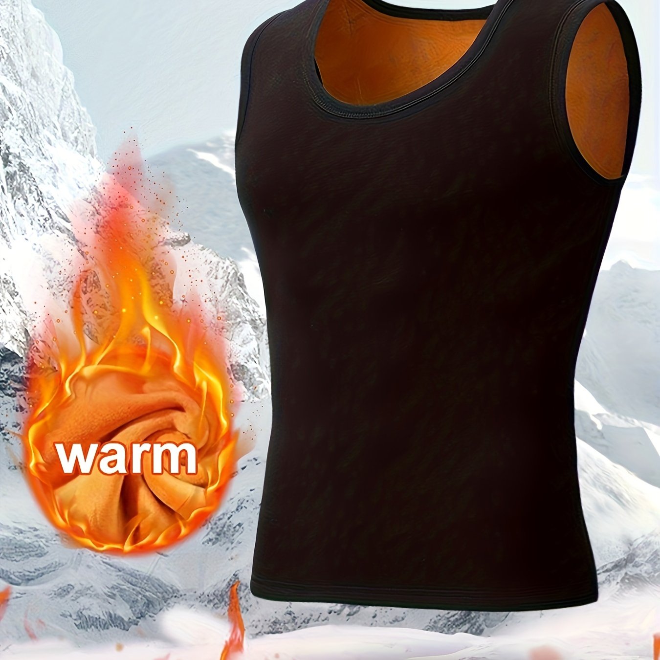 Men's Slim Fit Thermal Tank Top Windproof Fleece Lined for Fall Winter Outdoor