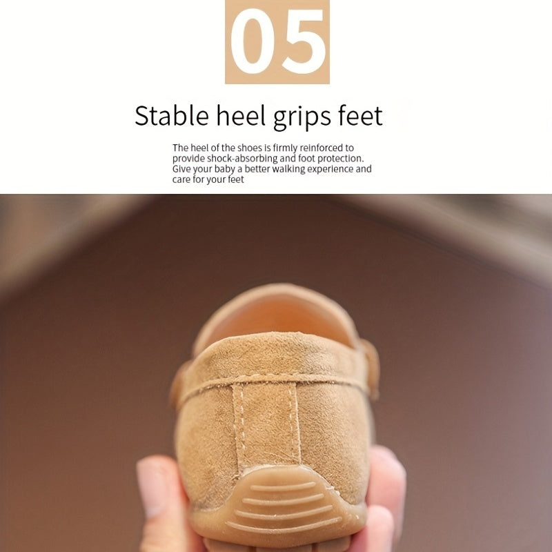 Kids Slip-On Loafers with Soft Fabric Upper Non-Slip Rubber Sole Breathable Lining All-Season