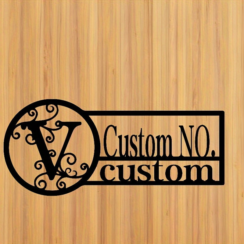 Oq metall misdan yasalgan eshik belgisi, oilaviy nom bilan, ichki va tashqi foydalanish uchun