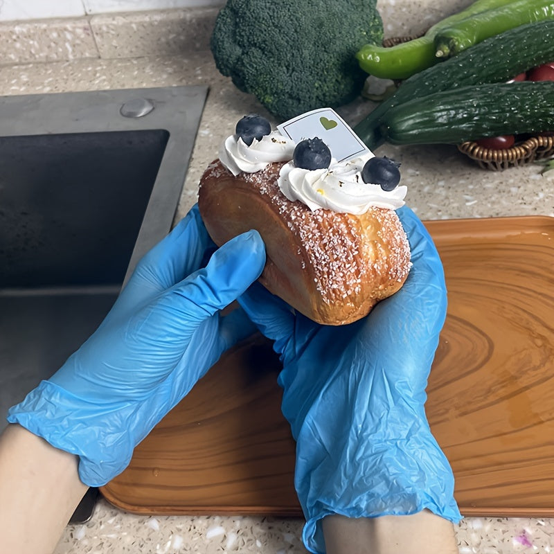 Disposable Blue Nitrile Gloves for Cleaning, Food Handling, and Pet Care