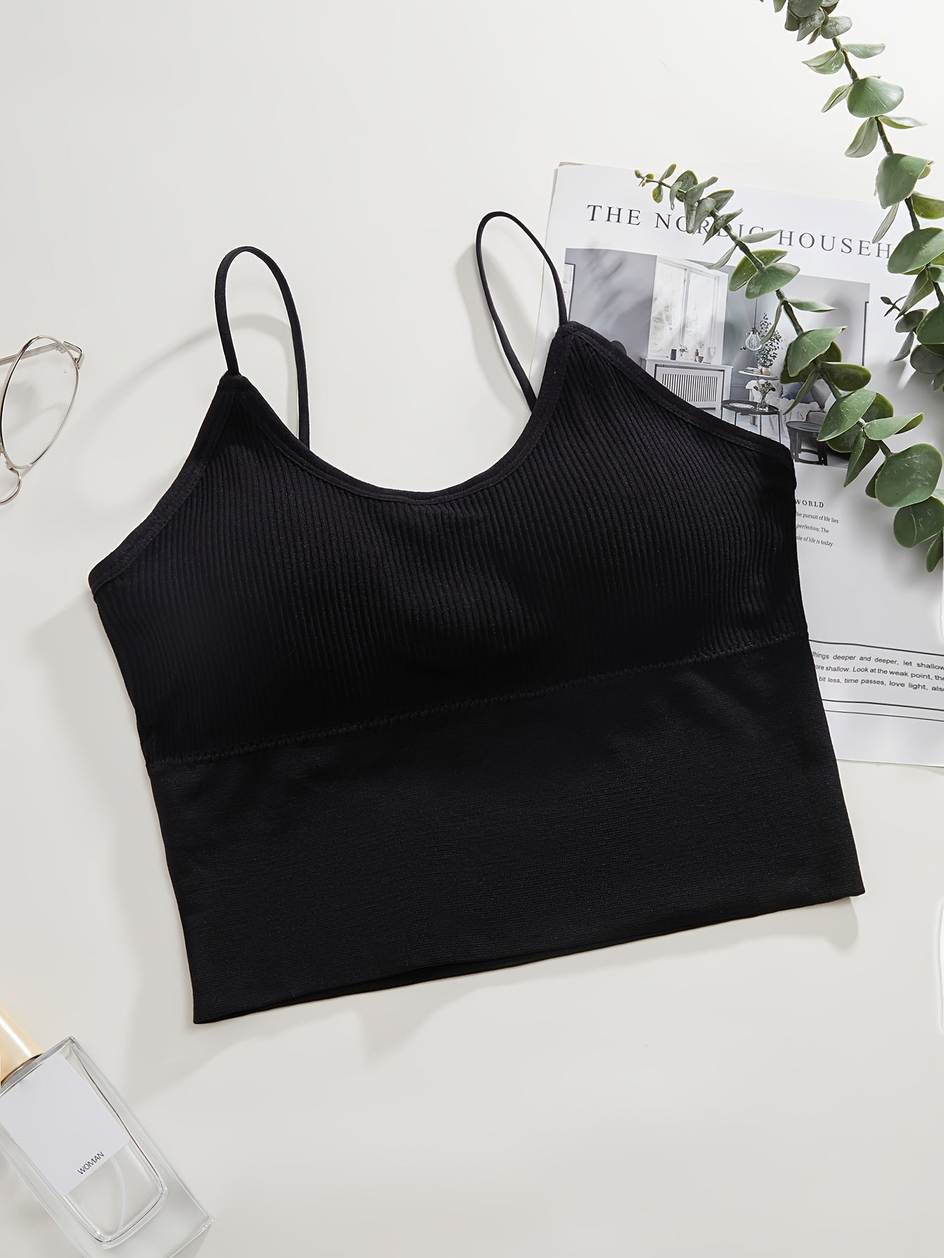 Wireless Ribbed Bras for Women Comfortable Breathable Support