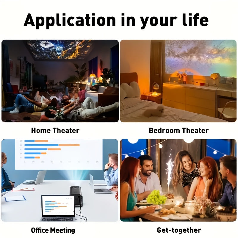 Мини-проектор портативный настольный крепление 180° вращающееся для домашнего офиса конференции
