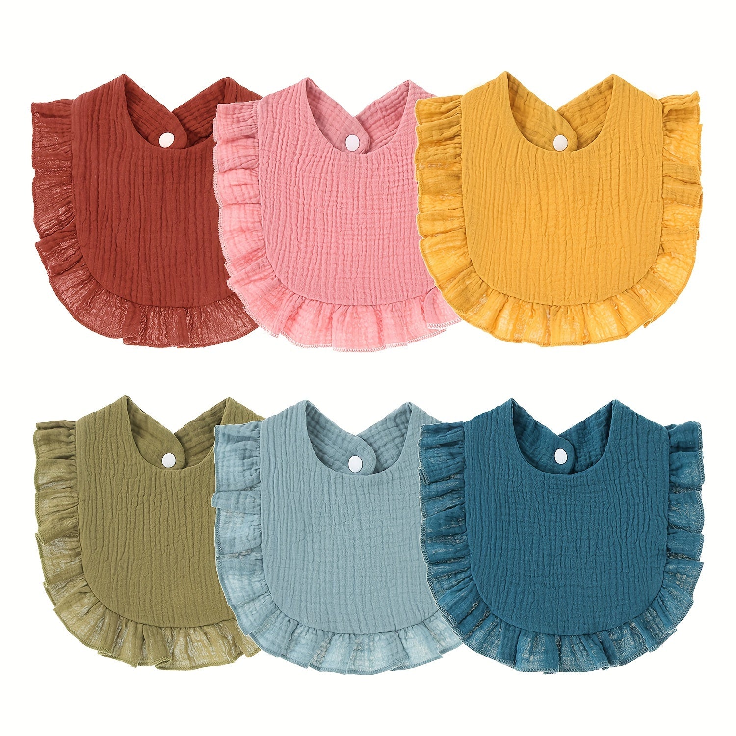 Set de 6 baberos de muselina para bebé, suaves, ajustables, para la dentición y la saliva, ideales para bebés y niños pequeños