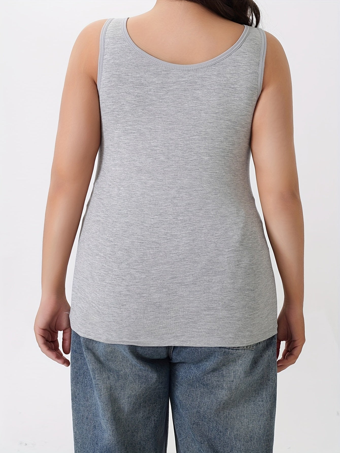 Plus Size Women's Sleeveless Sports Tank Top Sets with Built-in Bra Pads