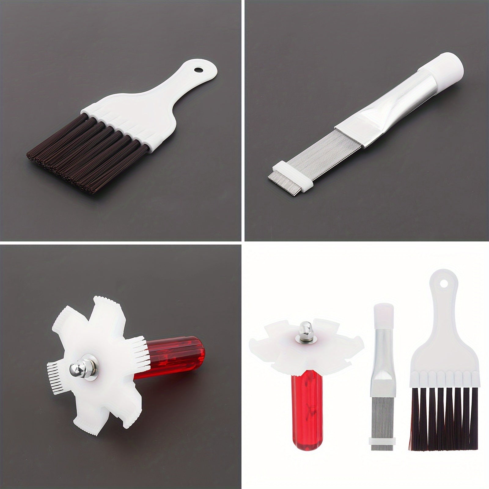 Multi-Functional Air Conditioner and Refrigerator Fin Cleaning Kit 5 Pieces Stainless Steel Plastic