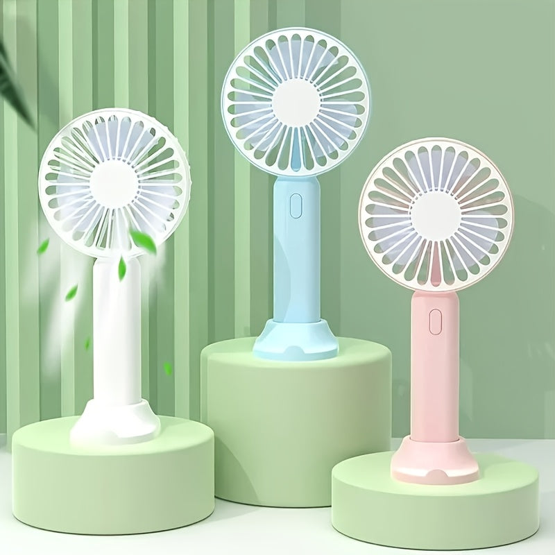 Portable Handheld USB Mini Fan with Phone Holder, High-Speed, Durable Plastic