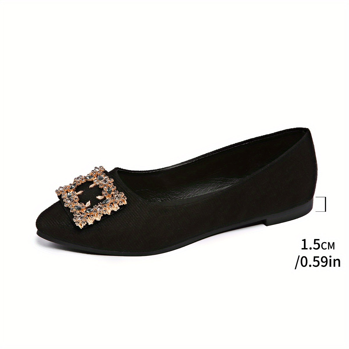 Women's Sparkling Rhinestone Ballet Flat Shoes Small Size Comfortable Dress Footwear