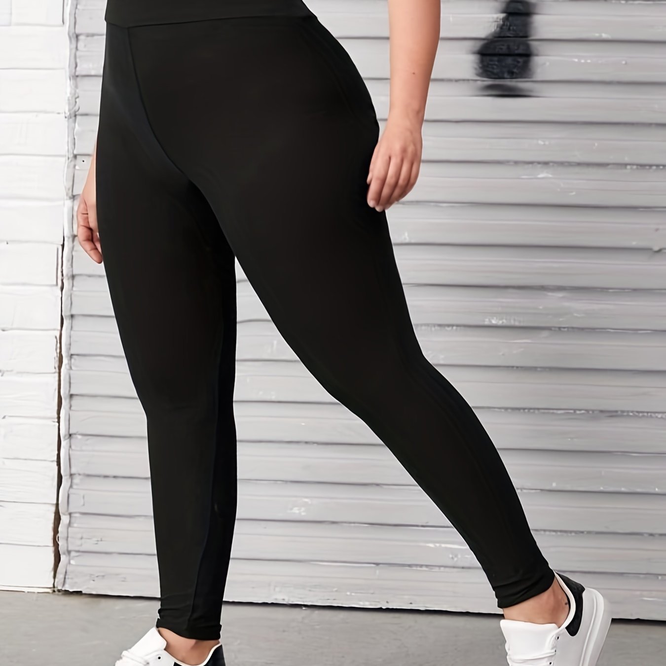 Plus Size Black High-Waisted Ultra-Stretch Skinny Leggings for Women