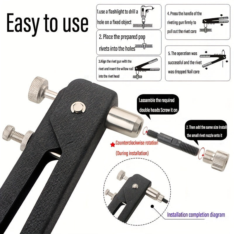 80-Piece Nut Set with Pliers and Conversion Heads for M3 M4 M5 M6 M8