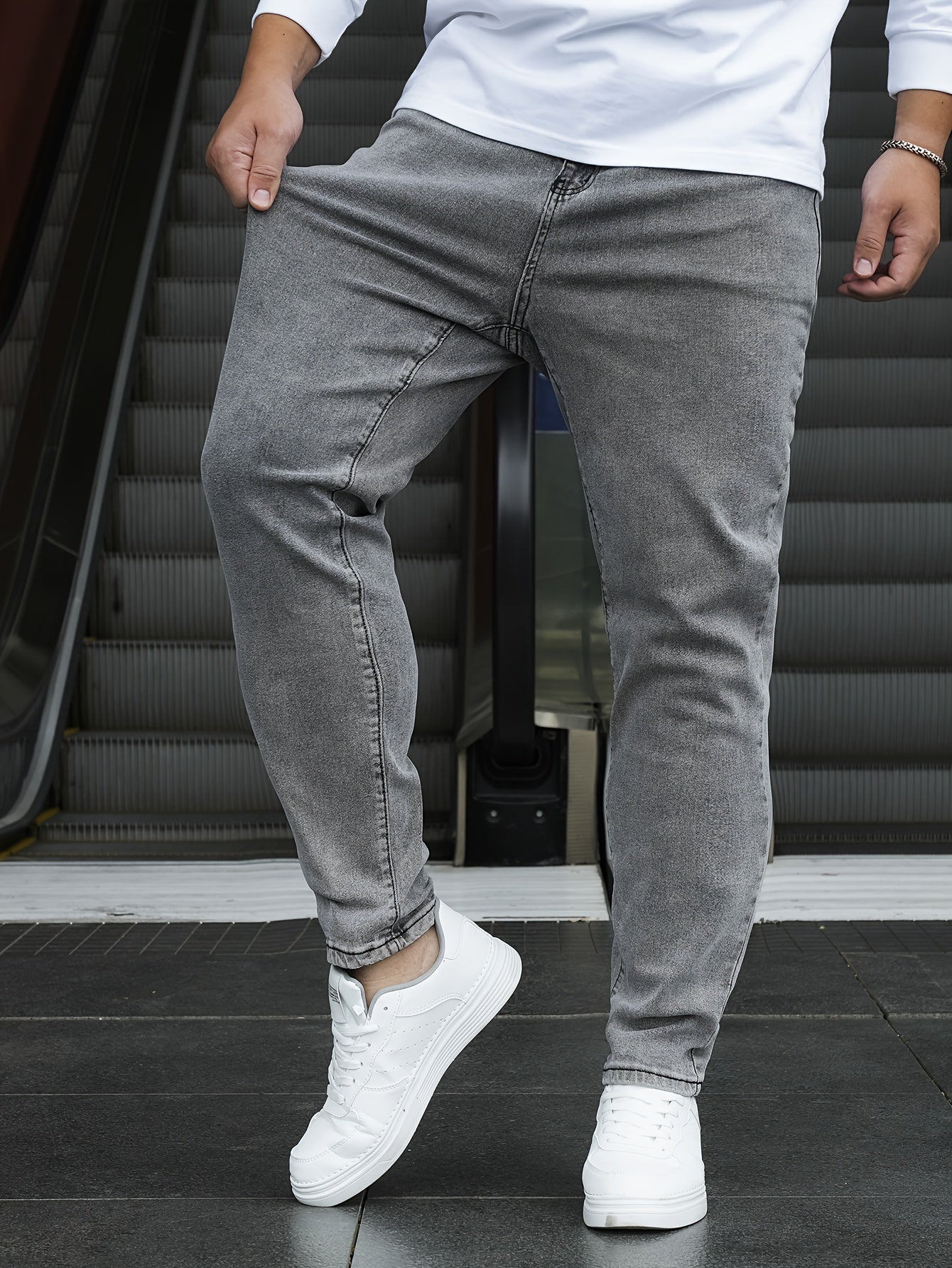 Men's Plus Size Skinny Fit Stretch Cotton Denim Jeans