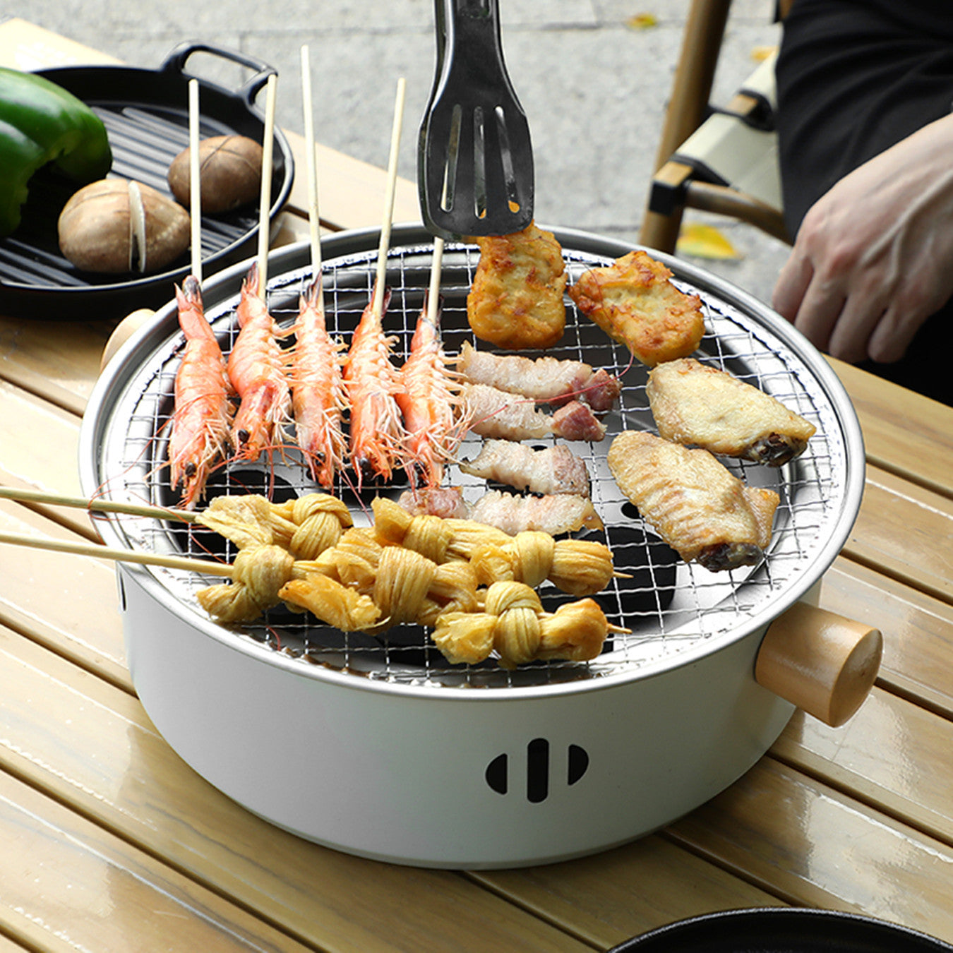 Stainless Steel Charcoal Grill Set for Indoor Outdoor BBQ Fire Pit Camping