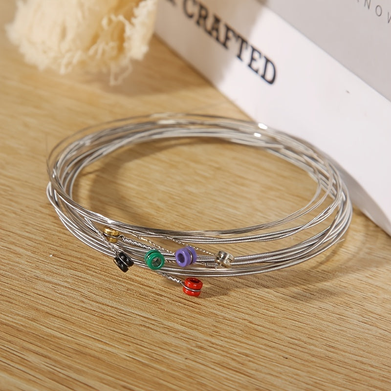 Juego de seis cuerdas de guitarra eléctrica de acero recubierto de níquel