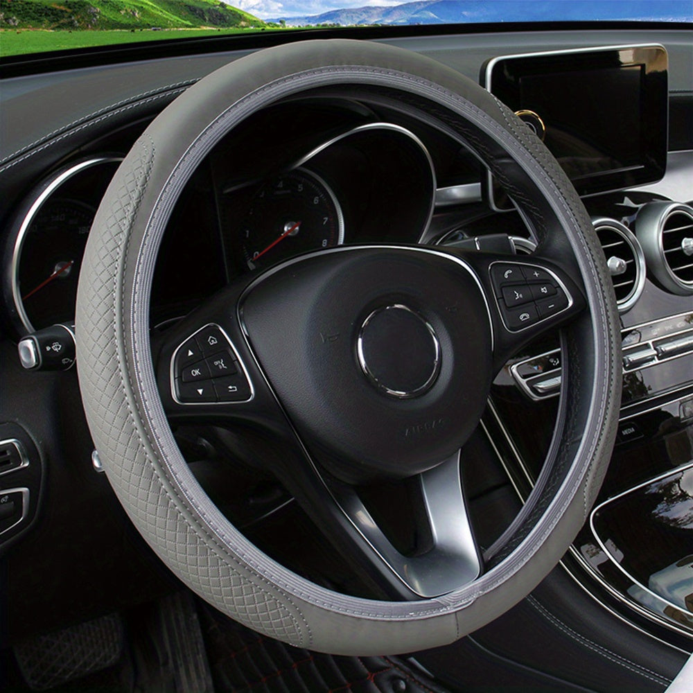 Universal faux teri avtomobil boshqaruv g'ildiragi qopqog'i yumshoq tutqich 37-38cm diametr
