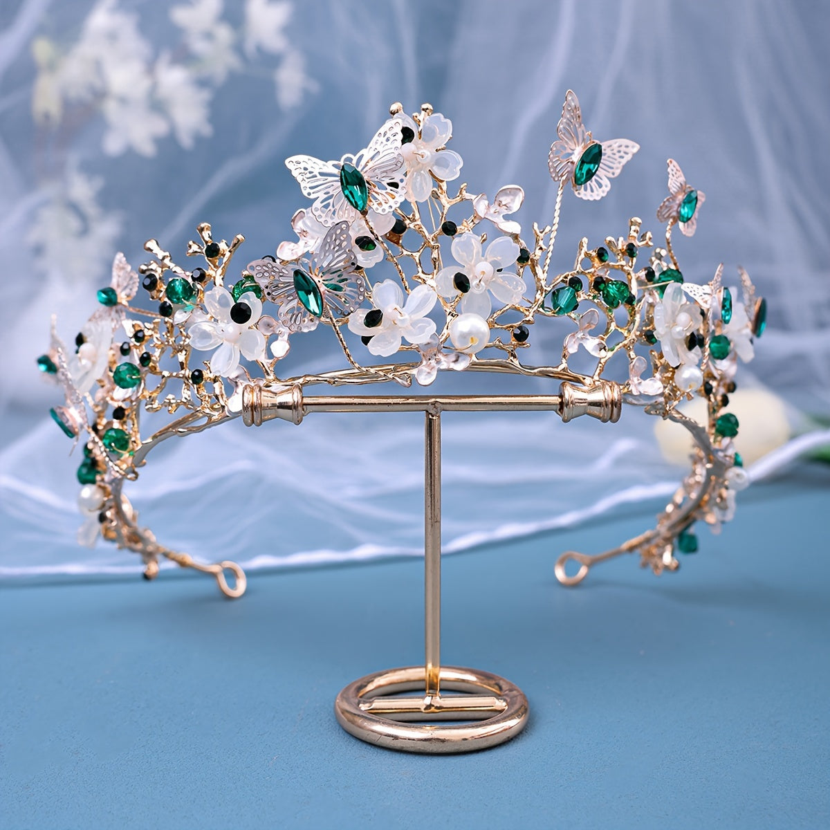 Luxurious Wedding Crown Headpiece Rhinestone Bridal Tiara for Brides and Formal Events