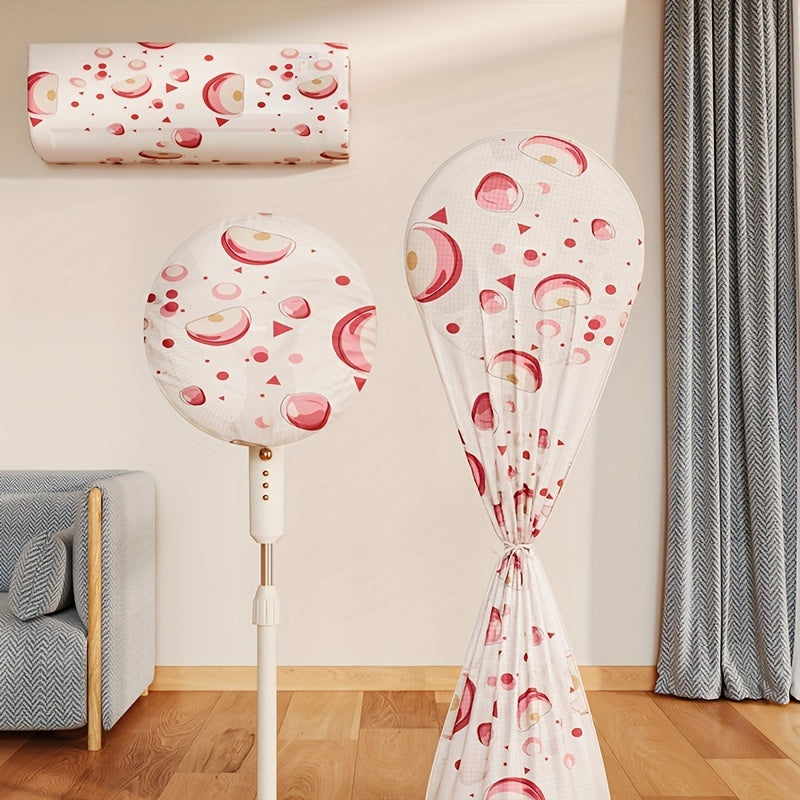 Cartoon Printed Dust Cover for Fans and Air Conditioners Polyester Protective Sleeve