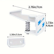 Set of 10 Child Safety Cabinet Locks Sticky Drawer Latches No Drilling Black White