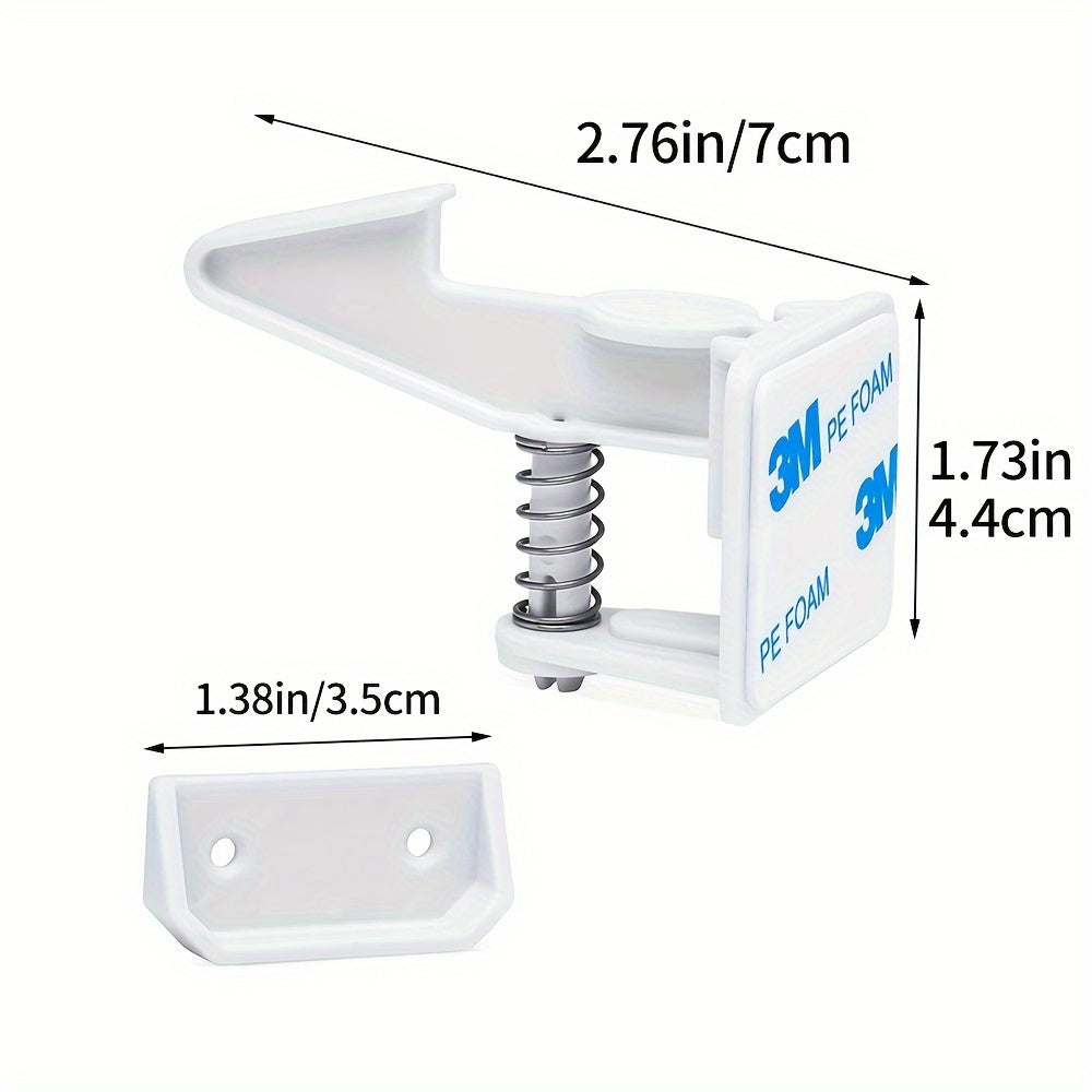 Set of 10 Child Safety Cabinet Locks Sticky Drawer Latches No Drilling Black White