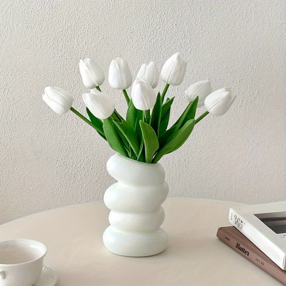 Artificial Tulips Set of 6 for Home Decor Tabletop Display in Living Rooms