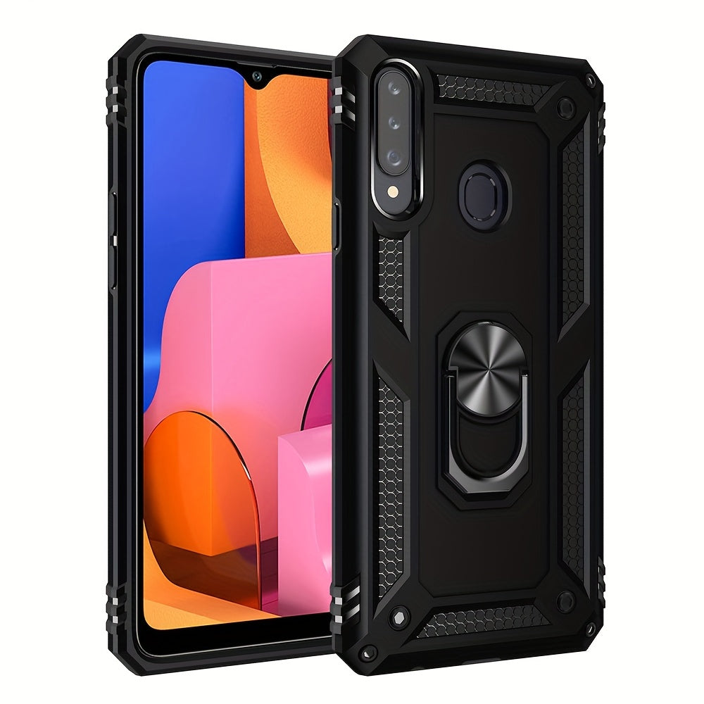 Shockproof Phone Case for Samsung Galaxy A Series with Ring Kickstand and Air Cushion Protection