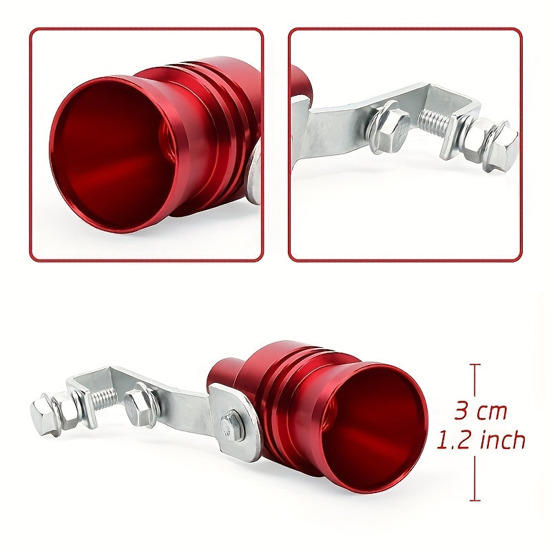 Universal Car Exhaust Pipe XL Red Aluminum High-Performance Automotive Accessory