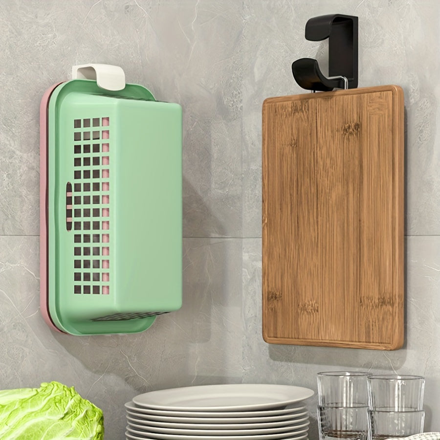 Wall Mount Plastic Hooks for Washbasin Industrial Style Bathroom Organizer