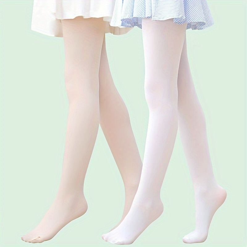 Girls' Solid Pantyhose for Ballet Dancing and Training, Spring Fall, 3 Pack
