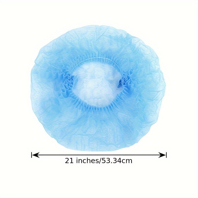 50 Pack Non-Woven Shower Caps Hair Nets with Elastic Bands, Assorted Colors